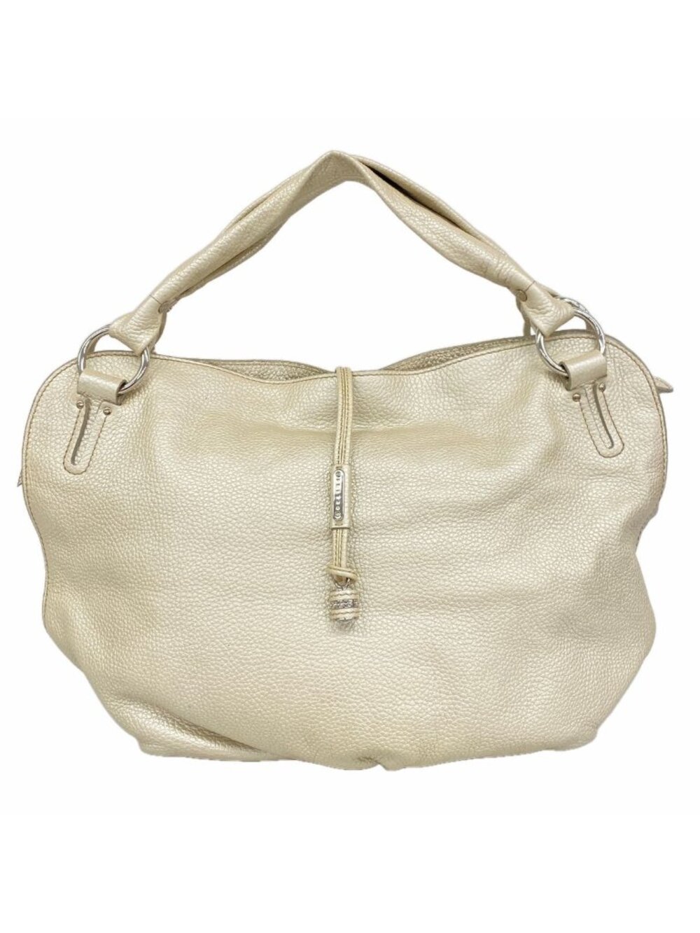 Celine Tote Bag Leather Ivory Silver